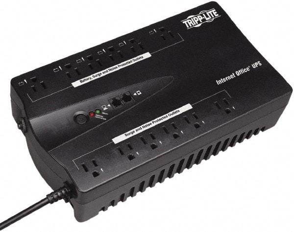 Tripp-Lite - 15 Amp, 900 VA, Flat Pack Mount Standby Backup Uninterruptible Power Supply - Backup 2-1/2 min with Full Load & 9 min with Half Load, 120 VAC Input & Output, 480 Watt Output, 1 Phases, 8 Outlets - Exact Tool & Supply