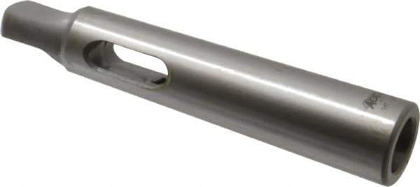 Accupro - MT1 Inside Morse Taper, MT2 Outside Morse Taper, Standard Reducing Sleeve - Soft with Hardened Tang, 5/8" Projection, 3-7/8" OAL - Exact Tool & Supply