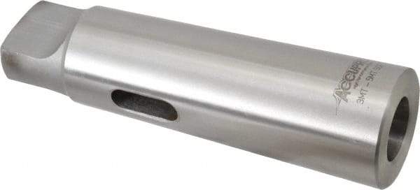 Accupro - MT3 Inside Morse Taper, MT5 Outside Morse Taper, Standard Reducing Sleeve - Soft with Hardened Tang, 1/4" Projection, 6-13/16" OAL - Exact Tool & Supply