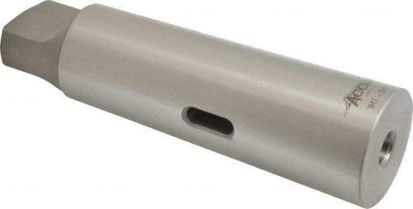 Accupro - MT1 Inside Morse Taper, MT5 Outside Morse Taper, Standard Reducing Sleeve - Hardened & Ground Throughout, 1/4" Projection, 6-1/8" OAL - Exact Tool & Supply