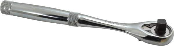 Proto - 3/8" Drive Pear Head Ratchet - Chrome Finish, 8-1/2" OAL, 45 Gear Teeth, Standard Knurled Handle, Standard Head - Exact Tool & Supply