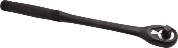 Proto - 3/8" Drive Pear Head Standard Ratchet - Black Oxide Finish, 11" OAL, 45 Gear Teeth, Long Knurled Handle, Standard Head - Exact Tool & Supply