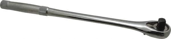 Proto - 1/2" Drive Pear Head Ratchet - Chrome Finish, 15" OAL, 45 Gear Teeth, Long Knurled Handle, Standard Head - Exact Tool & Supply