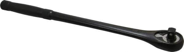 Proto - 1/2" Drive Pear Head Standard Ratchet - Black Oxide Finish, 15" OAL, 45 Gear Teeth, Standard Knurled Handle, Standard Head - Exact Tool & Supply