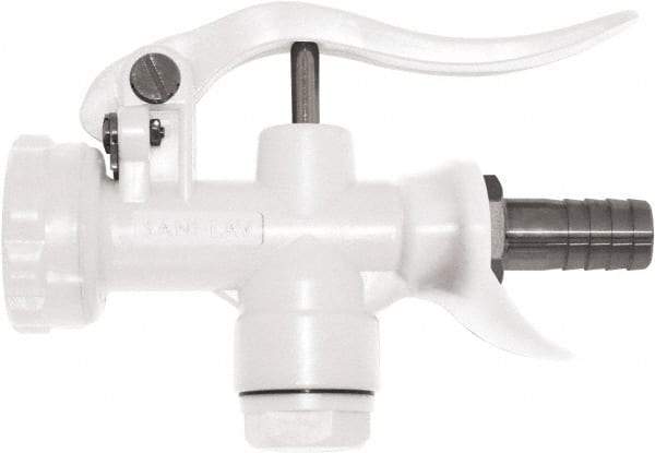 SANI-LAV - 3/4" Pipe, Insulated, Grade 5 Plastic Adjustable Spray Pattern Nozzle - White, 3/4" Hose Barb Connection, 12 Gal per min at 100 psi, 3/4 GHT, 3/4" Orifice Diam, For Use With Water - Exact Tool & Supply