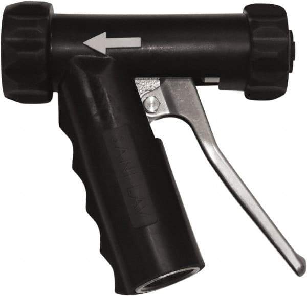 SANI-LAV - 3/4" Pipe, Insulated, Grade 6061-T6 Aluminum Adjustable Spray Pattern Nozzle - Black, 3/4 GHT Connection, 7 Gal per min at 100 psi, 3/4 GHT, 3/4" Orifice Diam, For Use With Water - Exact Tool & Supply
