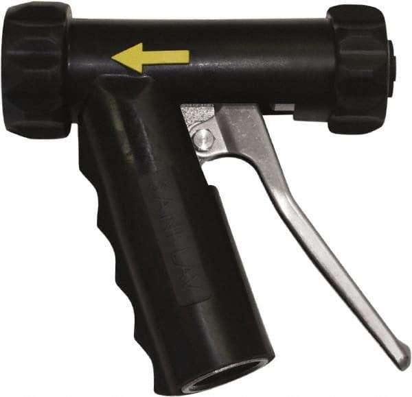 SANI-LAV - 3/4" Pipe, Insulated, Grade C-36000 Brass Adjustable Spray Pattern Nozzle - Black, 3/4 GHT Connection, 7 Gal per min at 100 psi, 3/4 GHT, 3/4" Orifice Diam, For Use With Water - Exact Tool & Supply