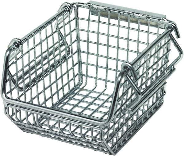 Quantum Storage - 175 Lb. Load Capacity, 5-1/4" Deep, Chrome Hopper Stacking Bin - 3" High x 4-1/4" Wide x 5-1/4" Long - Exact Tool & Supply