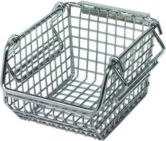 Quantum Storage - 175 Lb. Load Capacity, 5-1/4" Deep, Chrome Hopper Stacking Bin - 3" High x 4-1/4" Wide x 5-1/4" Long - Exact Tool & Supply