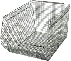 Quantum Storage - 175 Lb. Load Capacity, 18-1/2" Deep, Chrome Hopper Stacking Bin - 10-1/8" High x 11" Wide x 18-1/2" Long - Exact Tool & Supply