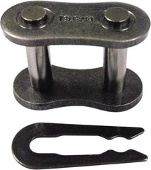 U.S. Tsubaki - 3/4" Pitch, Spring Type Roller Chain Connecting Link - For Use with British Standard Single Strand Chain - Exact Tool & Supply