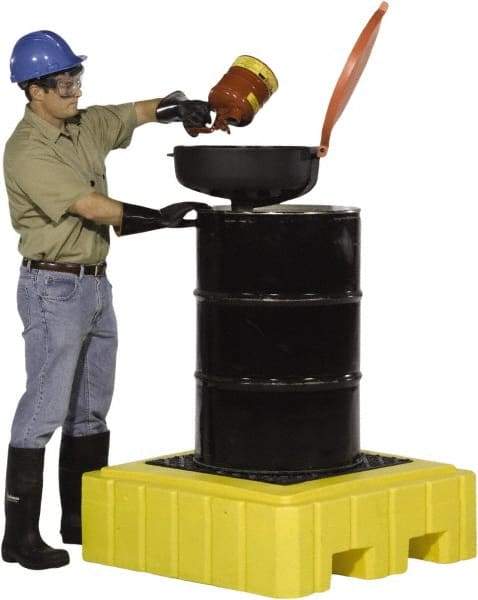 UltraTech - 62 Gal Sump, 800 Lb Capacity, 1 Drum, Polyethylene Spill Deck or Pallet - 40" Long x 40" Wide x 12" High, Liftable Fork, Low Profile, 1 Tank Drum Configuration - Exact Tool & Supply