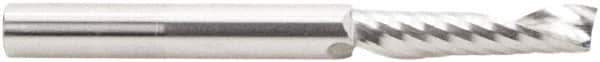 Amana Tool - 1/4" Cutting Diam x 1" Length of Cut, 1 Flute, Upcut Spiral Router Bit - Uncoated, Right Hand Cut, Solid Carbide, 2-1/2" OAL x 1/4" Shank Diam, 30° Helix Angle - Exact Tool & Supply