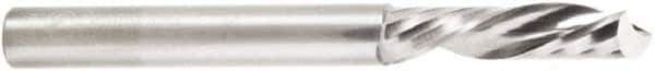 Amana Tool - 1/4" Cutting Diam x 1" Length of Cut, 1 Flute, Upcut Spiral Router Bit - Uncoated, Right Hand Cut, Solid Carbide, 2-1/2" OAL x 1/4" Shank Diam, 20° Helix Angle - Exact Tool & Supply