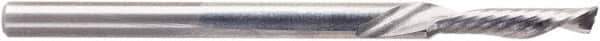 Amana Tool - 1/8" Cutting Diam x 1/2" Length of Cut, 1 Flute, Downcut Spiral Router Bit - Right Hand Cut, Solid Carbide, 2" OAL x 1/8" Shank Diam - Exact Tool & Supply