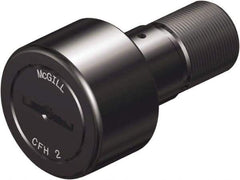 McGill - 1-1/2" Roller Diam x 7/8" Width, 5/8" Stud Diam x 1-1/2" Length, Heavy Stud Cam Follower - Steel, 3/4" Thread Length, 7/8-14 Thread, 2.41" OAL, 4,840 Lb Dynamic Cap, 11,280 Lb Static Cap - Exact Tool & Supply