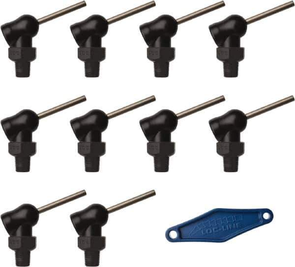 Loc-Line - 1/8" Hose Inside Diam, High-Pressure Coolant Hose Nozzle - NPT, for Use with Loc-Line Modular Hose System, 10 Pieces - Exact Tool & Supply