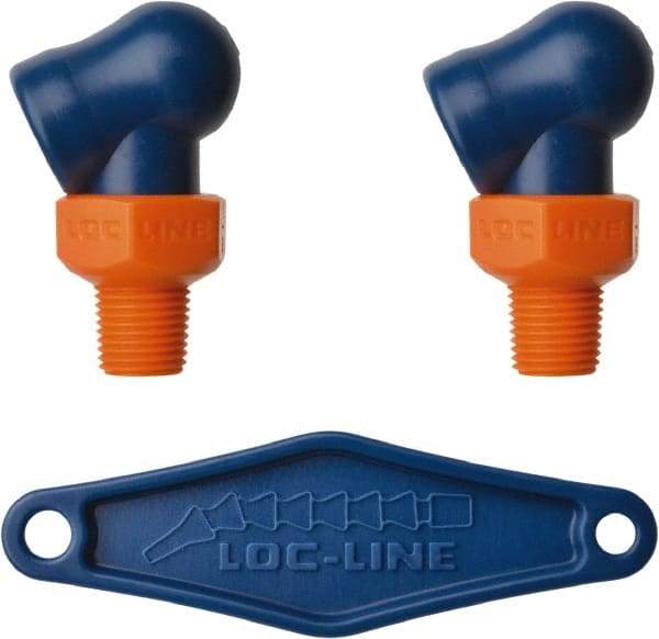 Loc-Line - 1/8" Hose Inside Diam, High-Pressure Coolant Hose Nozzle - NPT, for Use with Loc-Line Modular Hose System, 2 Pieces - Exact Tool & Supply