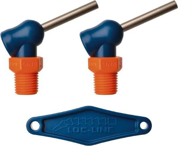 Loc-Line - 1/4" Hose Inside Diam x 5/32" Nozzle Diam, High-Pressure Coolant Hose Nozzle - NPT, for Use with Loc-Line Modular Hose System, 2 Pieces - Exact Tool & Supply