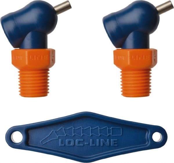 Loc-Line - 1/4" Hose Inside Diam, High-Pressure Coolant Hose Nozzle - NPT, for Use with Loc-Line Modular Hose System, 2 Pieces - Exact Tool & Supply
