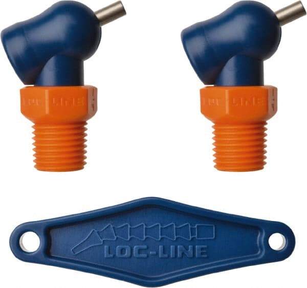 Loc-Line - 1/4" Hose Inside Diam x 1/16" Nozzle Diam, High-Pressure Coolant Hose Nozzle - NPT, for Use with Loc-Line Modular Hose System, 2 Pieces - Exact Tool & Supply