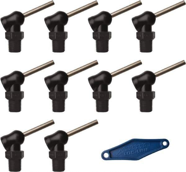 Loc-Line - 1/4" Hose Inside Diam x 5/32" Nozzle Diam, High-Pressure Coolant Hose Nozzle - NPT, for Use with Loc-Line Modular Hose System, 10 Pieces - Exact Tool & Supply