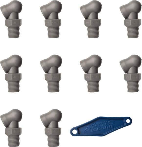 Loc-Line - 1/4" Hose Inside Diam x 5/32" Nozzle Diam, High-Pressure Coolant Hose Nozzle - NPT, for Use with Loc-Line Modular Hose System, 10 Pieces - Exact Tool & Supply