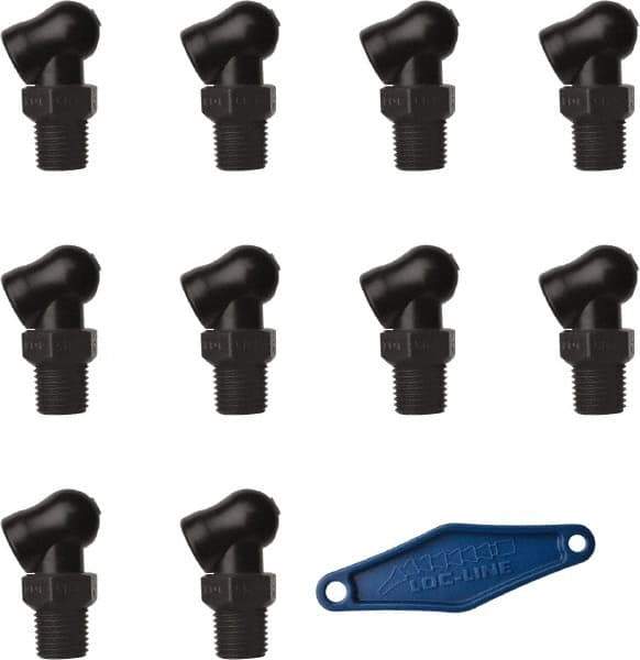 Loc-Line - 1/4" Hose Inside Diam x 5/32" Nozzle Diam, High-Pressure Coolant Hose Nozzle - NPT, for Use with Loc-Line Modular Hose System, 10 Pieces - Exact Tool & Supply