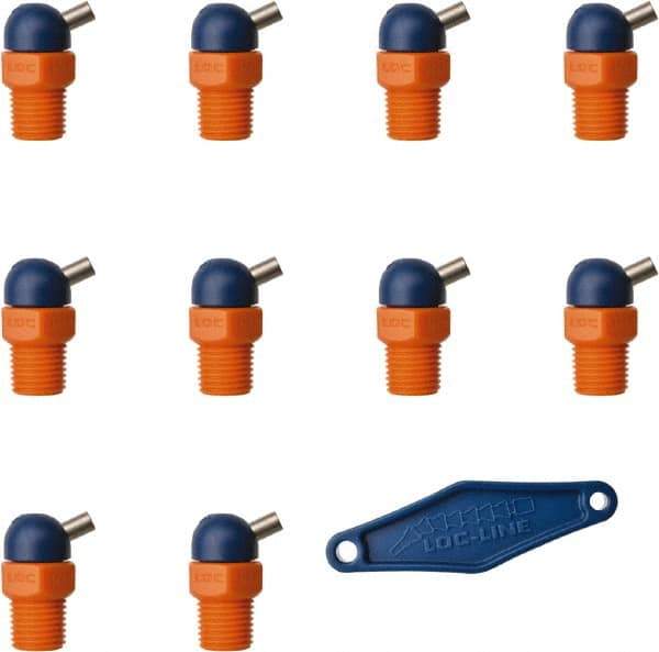 Loc-Line - 1/4" Hose Inside Diam x 5/32" Nozzle Diam, High-Pressure Coolant Hose Nozzle - NPT, for Use with Loc-Line Modular Hose System, 10 Pieces - Exact Tool & Supply