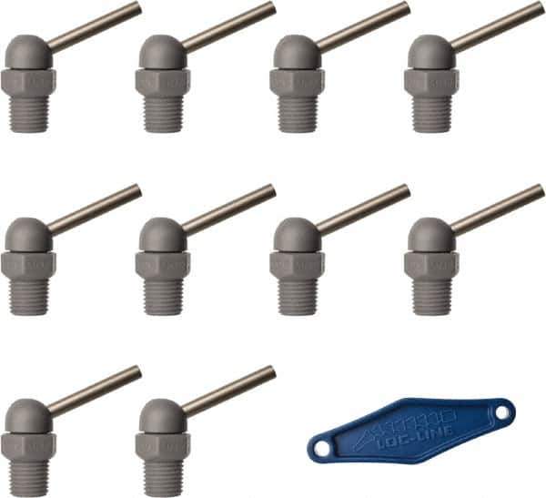 Loc-Line - 1/4" Hose Inside Diam x 5/32" Nozzle Diam, High-Pressure Coolant Hose Nozzle - NPT, for Use with Loc-Line Modular Hose System, 10 Pieces - Exact Tool & Supply