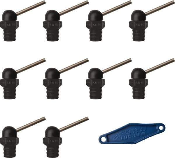 Loc-Line - 1/4" Hose Inside Diam, High-Pressure Coolant Hose Nozzle - NPT, for Use with Loc-Line Modular Hose System, 10 Pieces - Exact Tool & Supply