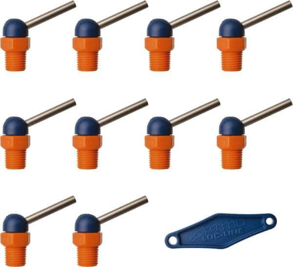 Loc-Line - 1/4" Hose Inside Diam x 5/32" Nozzle Diam, High-Pressure Coolant Hose Nozzle - NPT, for Use with Loc-Line Modular Hose System, 10 Pieces - Exact Tool & Supply