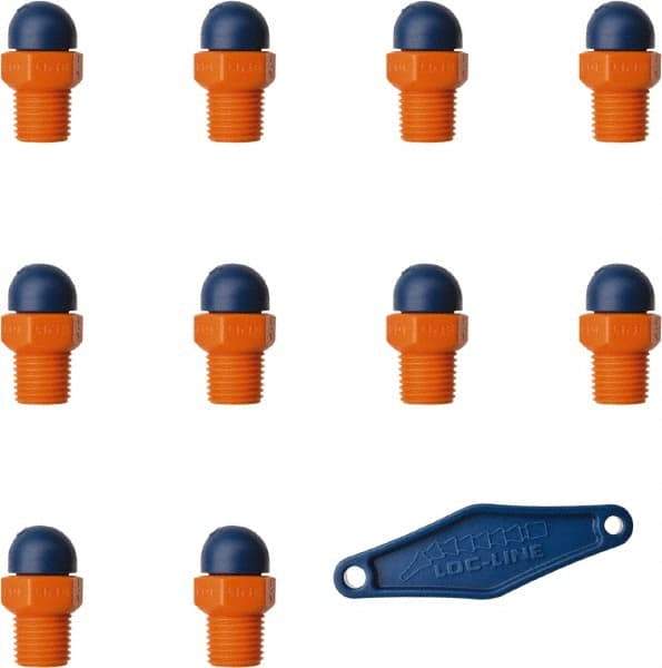 Loc-Line - 1/4" Hose Inside Diam, High-Pressure Coolant Hose Nozzle - NPT, for Use with Loc-Line Modular Hose System, 10 Pieces - Exact Tool & Supply