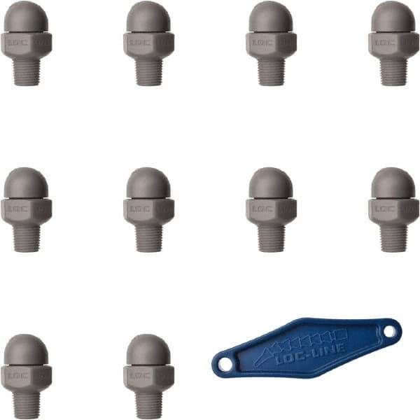 Loc-Line - 1/8" Hose Inside Diam, High-Pressure Coolant Hose Nozzle - NPT, for Use with Loc-Line Modular Hose System, 10 Pieces - Exact Tool & Supply