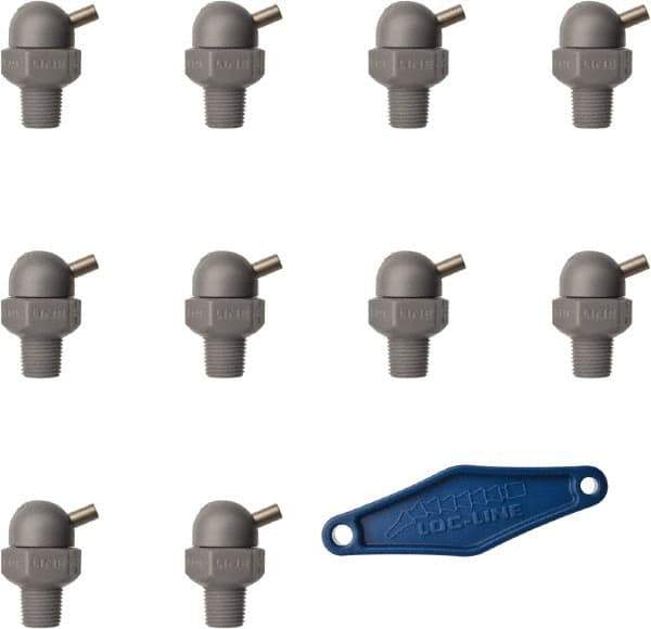 Loc-Line - 1/8" Hose Inside Diam, High-Pressure Coolant Hose Nozzle - NPT, for Use with Loc-Line Modular Hose System, 10 Pieces - Exact Tool & Supply