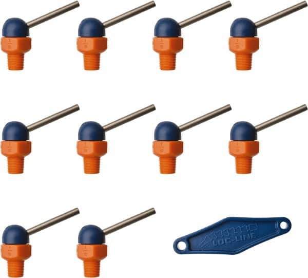 Loc-Line - 1/8" Hose Inside Diam, High-Pressure Coolant Hose Nozzle - NPT, for Use with Loc-Line Modular Hose System, 10 Pieces - Exact Tool & Supply
