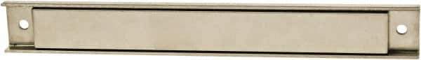 Mag-Mate - 50 Max Pull Force Lb, 12" Long x 1-1/2" Wide x 11/32" Thick, Rectangular Channel, Ceramic Fixture Magnet - 300°F Max Operating Temp, Grade 8 Ceramic, Stainless Steel Housing - Exact Tool & Supply