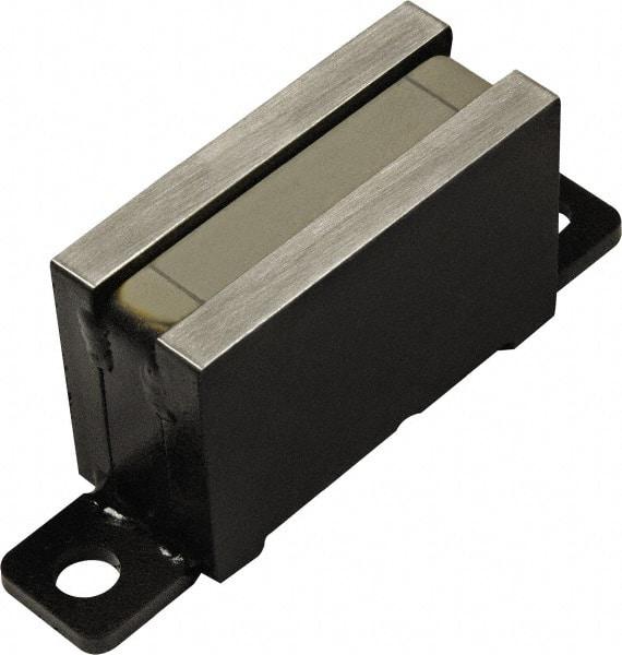 Mag-Mate - 80 Max Pull Force Lb, 3-1/4" Long x 7/8" Wide x 1-3/8" Thick, End Mount, Ceramic Fixture Magnet - 480°F Max Operating Temp, Grade 8 Ceramic, Steel Housing - Exact Tool & Supply