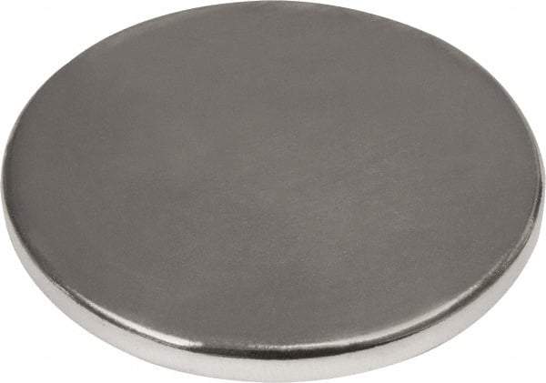 Mag-Mate - 1-1/2" Long x 1-1/2" Diam x 1/8" High, 45 Poles, Cylindrical Neodymium Rare Earth Holding Magnet - 39 Lb Average & 77 Lb Max Pull Force, 180°F Max Operating Temp - Exact Tool & Supply
