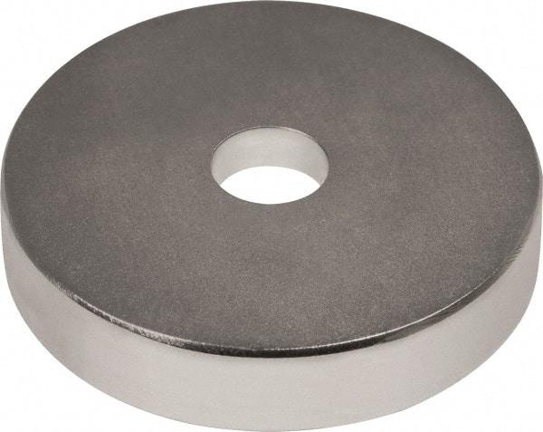 Mag-Mate - 1" Long x 1" Diam x 1/8" High, 1 Mounting Hole, 20 Poles, Ring Neodymium Rare Earth Holding Magnet - 16.6 Lb Average & 33.2 Lb Max Pull Force, 0.19 Mounting Hole, Through Hole Style, 180°F Max Operating Temp - Exact Tool & Supply