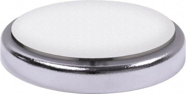 Mag-Mate - 22 Lb Max Pull Force, 9/32" Overall Height, 1-13/32" Diam, Ceramic Cup Magnet - Magnetic Style, Chrome Plated - Exact Tool & Supply