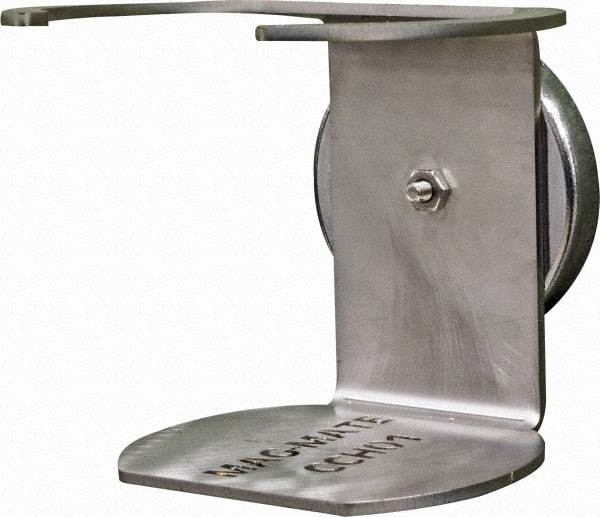 Mag-Mate - 82 Lb Max Pull Force, 3/8" Overall Height, 2-5/8" Diam, Ceramic Cup Magnet - Magnetic Style, 3-1/4" Clamp Opening, Chrome Plated - Exact Tool & Supply
