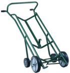 4-Wheel Drum Truck - 1000 lb Cacity - 10" Poly wheels forward - 6' Poly wheels back - Easy Handle -- 59 H x 24 W - Exact Tool & Supply