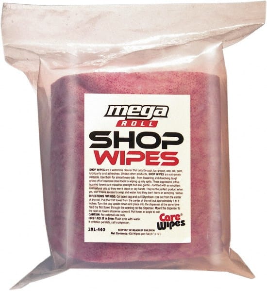 2XL - (2) 400-Sheet Rolls Pre-Moistened Shop Towel/Industrial Wipes - Exact Tool & Supply