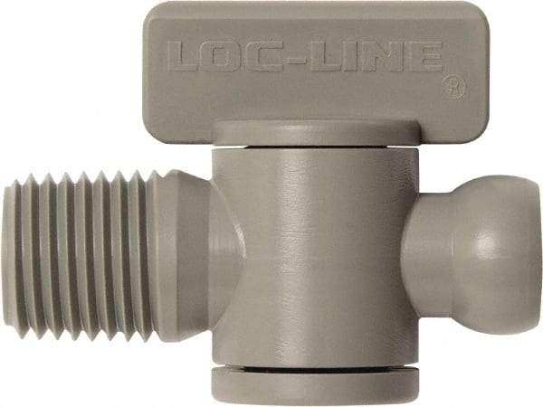 Loc-Line - 10 Piece, 1/4" ID Coolant Hose Male NPT Valve - Male to Female Connection, Acetal Copolymer Body, NPT, Use with Loc-Line Modular Hose Systems - Exact Tool & Supply