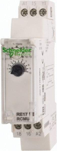 Schneider Electric - 100 hr Delay, Multiple Range SPDT Time Delay Relay - 8 Contact Amp, 24 VDC & 24 to 240 VAC, Selector Switch - Exact Tool & Supply