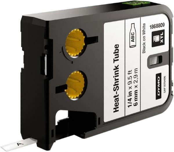 Dymo - 97" Long, 3:1, Polyolefin Heat Shrink Electrical Tubing - White - Exact Tool & Supply