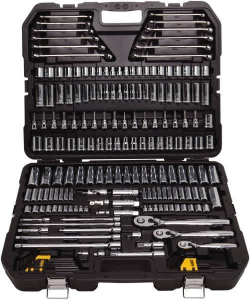 DeWALT - 204 Piece 1/4, 3/8 & 1/2" Drive Mechanic's Tool Set - Comes in Plastic Case - Exact Tool & Supply