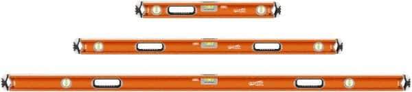 SAVAGE by SWANSON - 24" & 48" & 78" Long 3 Vial Box Beam Level - Aluminum, Orange - Exact Tool & Supply