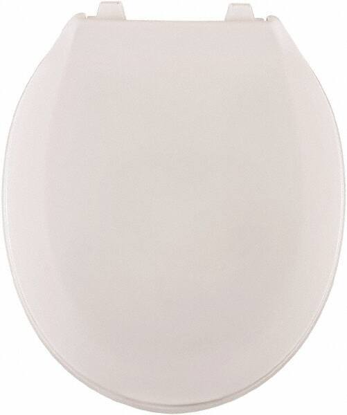 CENTOCO - 16-3/4 Inch Long, 2 Inch Inside Width, Polypropylene, Regular, Closed Front with Cover, Toilet Seat - 14 Inch Outside Width, Commercial, Hotel-Motel, Institutional Installation, White - Exact Tool & Supply